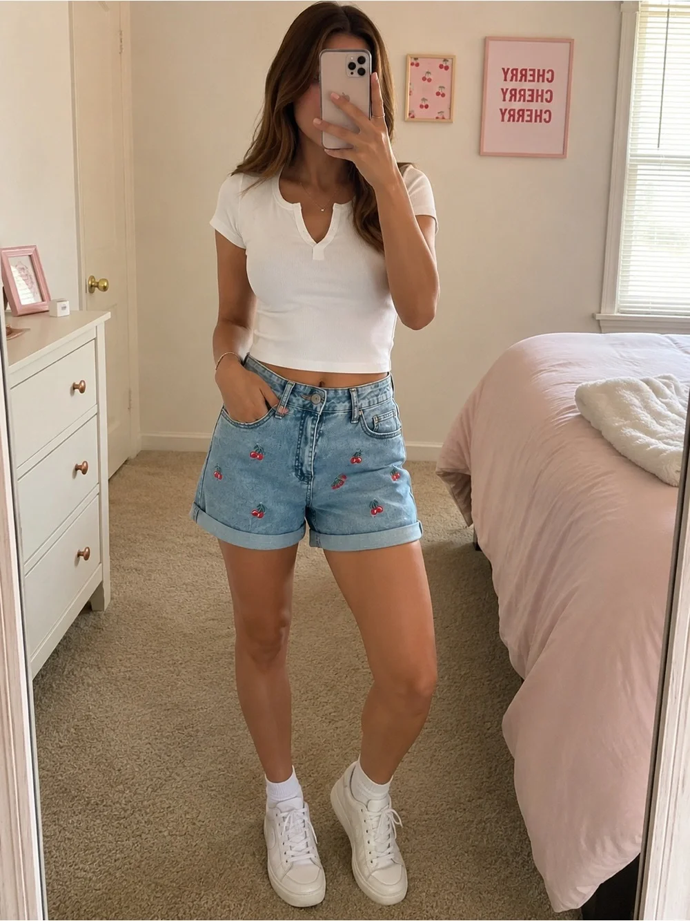 Cherry 🍒 denim shorts